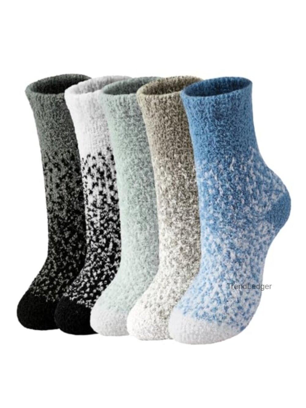 Fuzzy Slipper Socks for Women Cozy Winter Warm Plush 5 Pairs